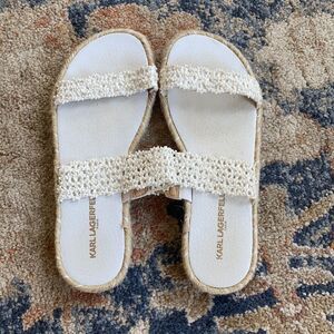 KARL Lagerfeld Slip On Beaded Espadrilles Size 7